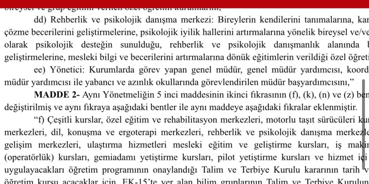 Resmi Gazete'de Yayımlandı: MEB Özel Psikolojik Danışma ve Rehberlik Merkezleri Kuruluyor!